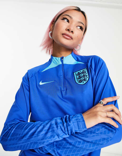 Nike Football – World Cup 2022 England – Blå topp i unisex-modell med dragkedja vid halsen