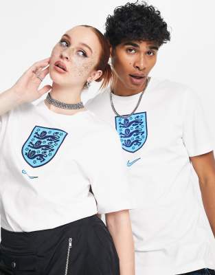 Nike Football World Cup 2022 England unisex crest t-shirt in white - ASOS Price Checker