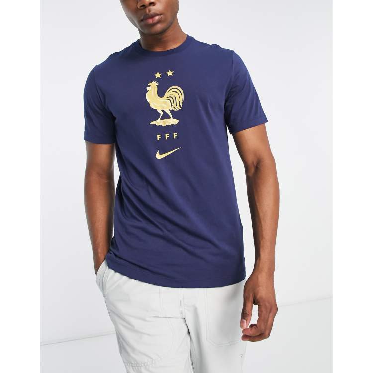 Nike Football World Cup 2022 France unisex crest t shirt in blue