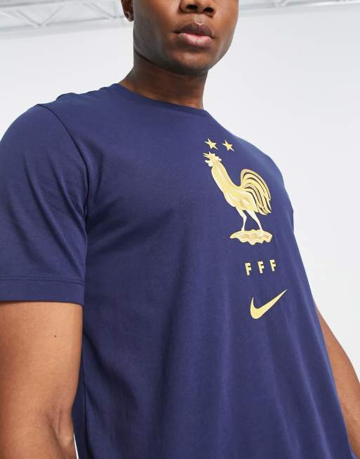 Nike Football World Cup 2022 France unisex crest t shirt in blue