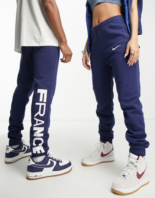 Nike Football - World Cup 2022 Frankrijk - Unisex joggingbroek van fleece in marineblauw