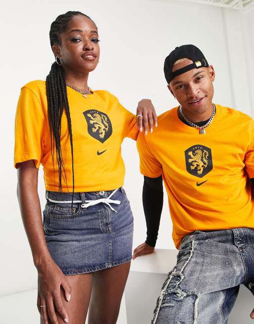Nike Football - World Cup 2022 - Nederland - Uniseks T-shirt met embleem in oranje