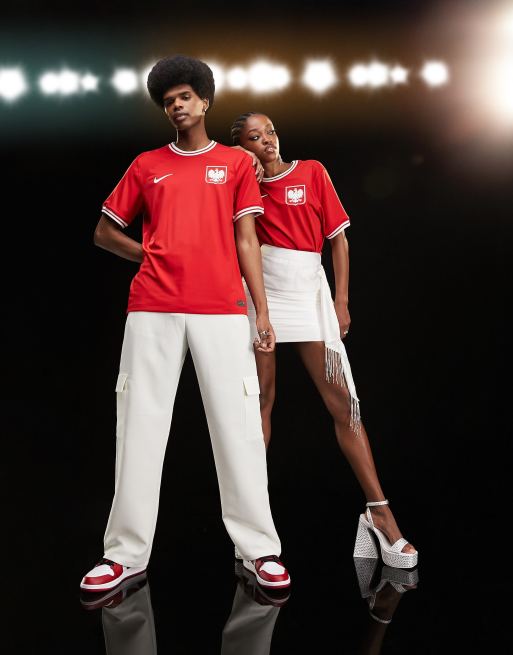 Nike Football World Cup 2022 Poland unisex away jersey in red ASOS