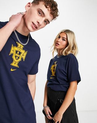 Nike Football World Cup 2022 Portugal unisex crest t-shirt in navy