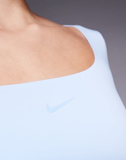 Nike Form Training long sleeve bodysuit in light blue, 4 of 4