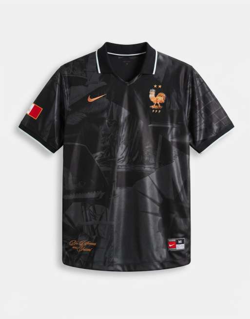 Nike France World Cup 26 retro heavyweight print jersey in black