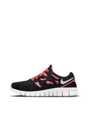 Nike Free Run 2 Sneakers In Black/magic Ember In Black