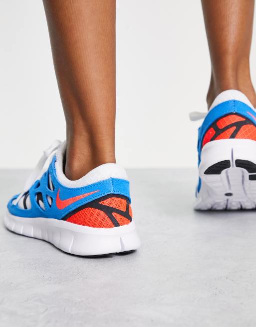 middag Koningin achterlijk persoon Nike Free Run 2 sneakers in white/photo blue | ASOS