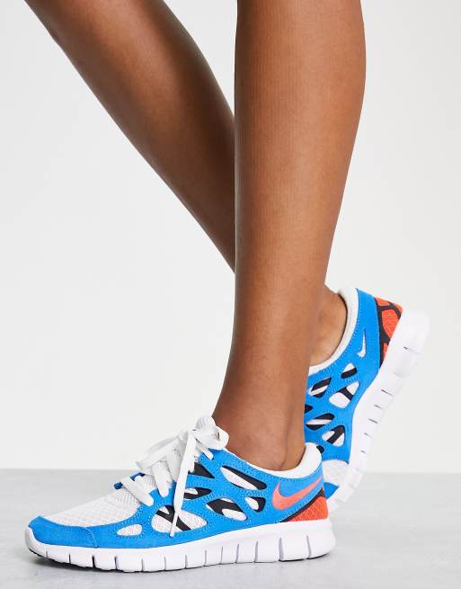 middag Koningin achterlijk persoon Nike Free Run 2 sneakers in white/photo blue | ASOS