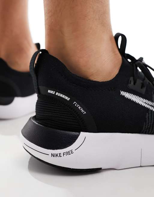 Nike free run flyknit black and white womens best sale