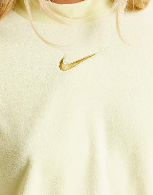 Nike French Terry cropped top in yellow