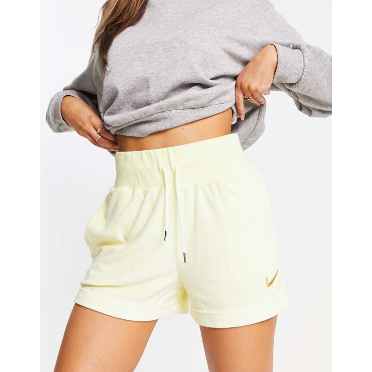 Nike French Terry shorts in yellow