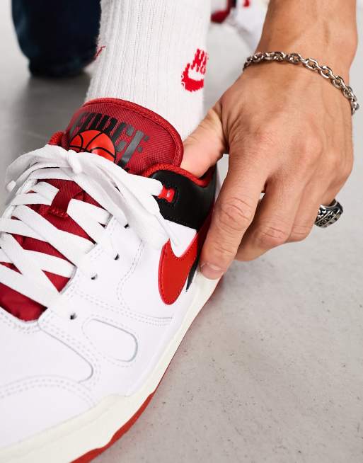 Nike blanc et outlet rouge