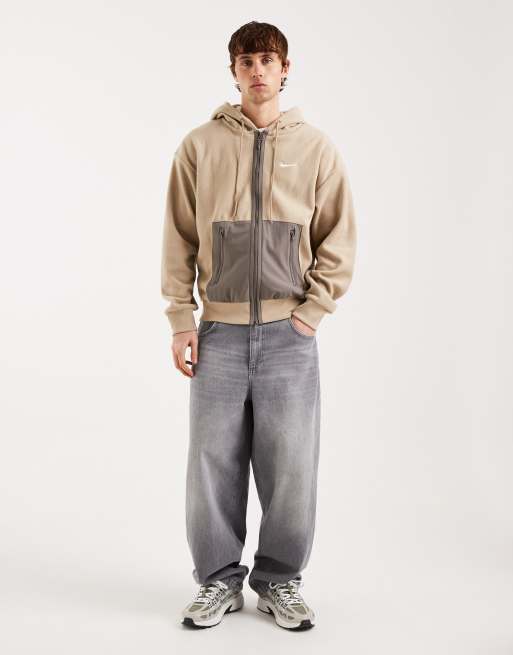 Nike full zip polar sweatshirt in brown, 2 of 5