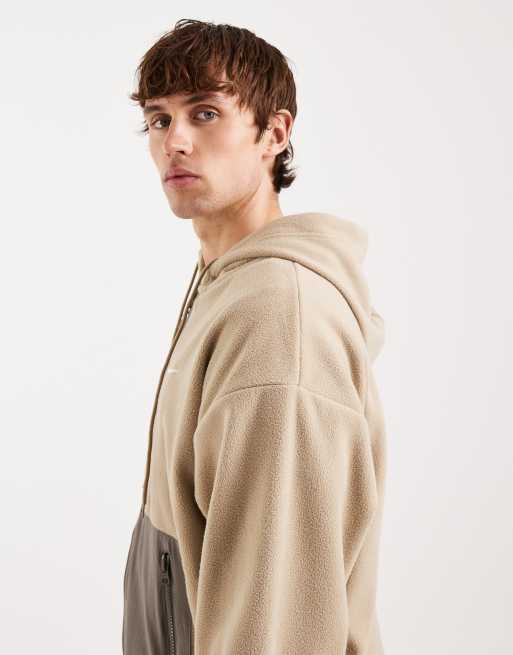 Nike full zip polar sweatshirt in brown, 4 of 5