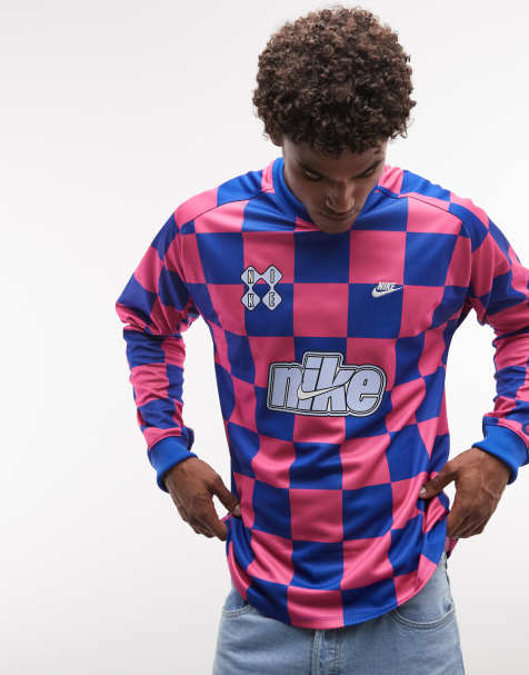 Nike – Futbol – Różowo-niebieski top w szachownicę - view 1
