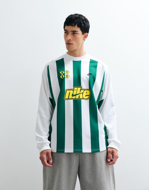 Nike Futbol stripe goalie top in green and white - view 1