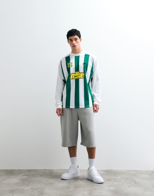 Nike Futbol stripe goalie top in green and white, 4 of 9