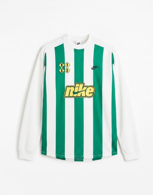 Nike Futbol stripe goalie top in green and white, 6 of 9