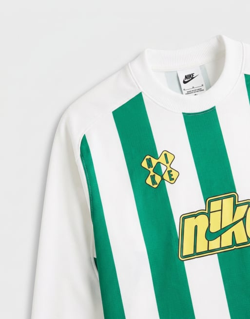 Nike Futbol stripe goalie top in green and white, 8 of 9