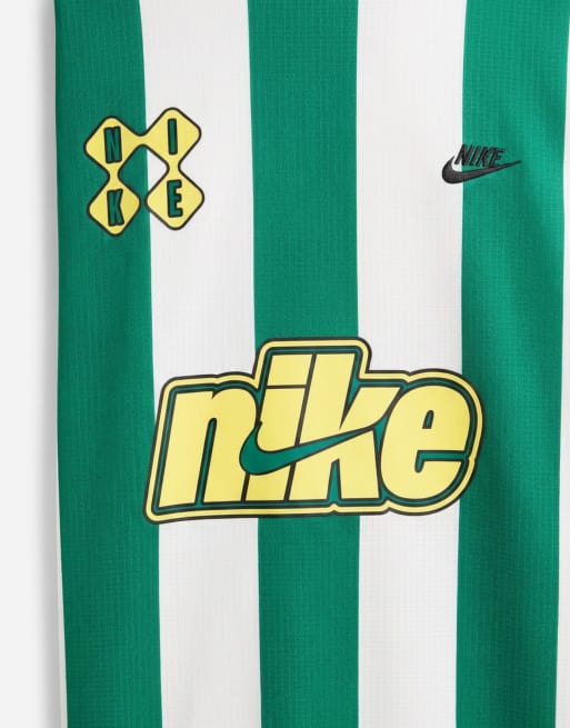 Nike Futbol stripe goalie top in green and white, 9 of 9