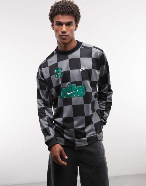 Nike - Futbol - Top da portiere a scacchi grigio scuro e nero - view 1