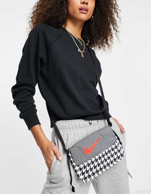 Small shoulder bag - Black/Dogtooth-patterned - Ladies