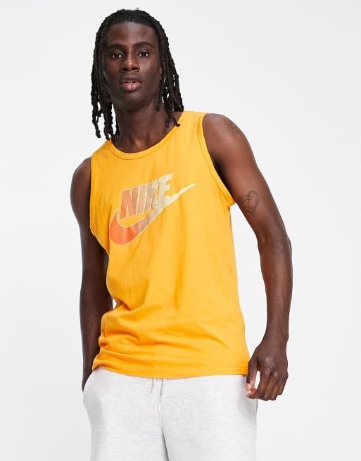 Nike Futura chest print tank in orange ASOS