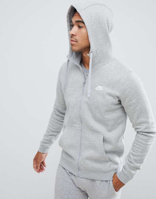Nike - Futura - Felpa grigia con cappuccio, zip e logo 804389-063, 3 di 4