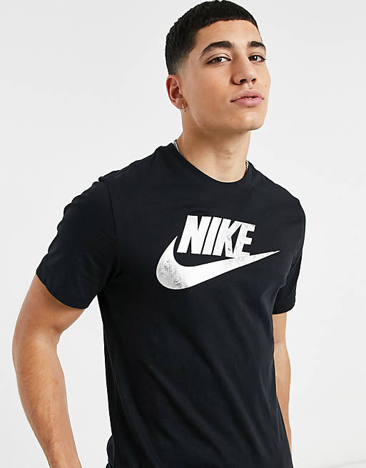 Nike Futura foil logo t-shirt in black | ASOS