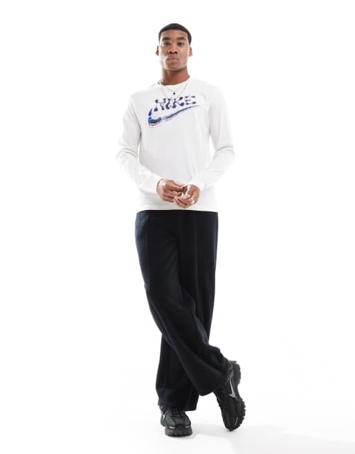 Nike - Futura - Hvid og langærmet T-shirt med logo, 3 af 4