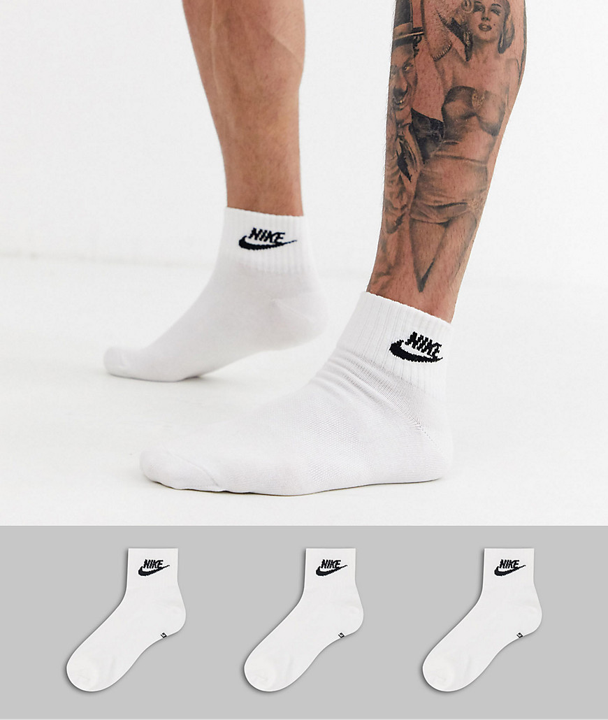 Nike Futura logo ankle sock 3 pack in white