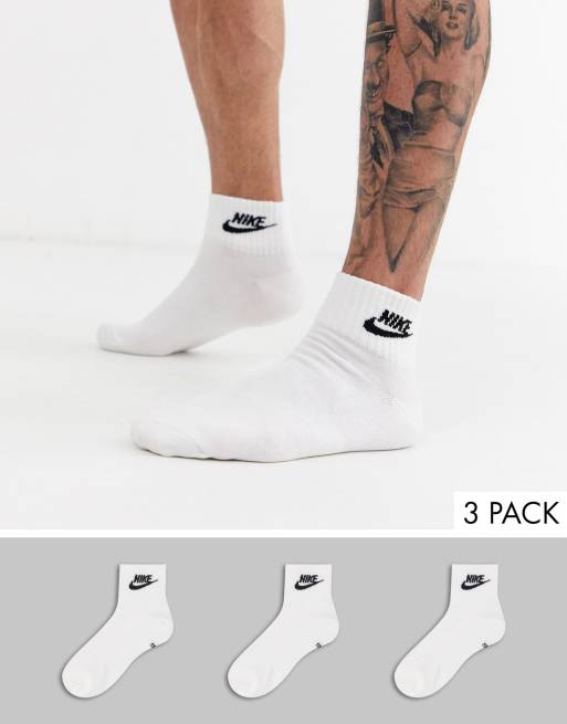 Nike Futura logo ankle sock 3 pack in white ASOS