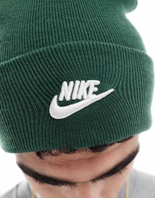 Nike Futura logo beanie in dark green ASOS