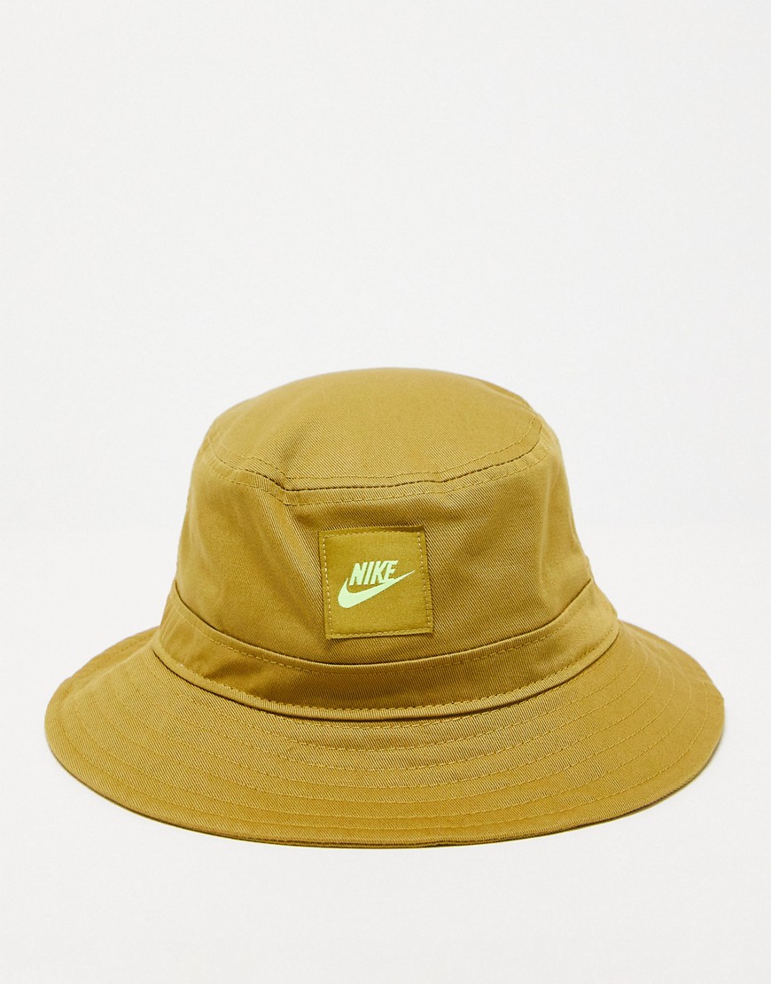Nike Futura Logo Bucket Hat In Mustard-yellow | ModeSens