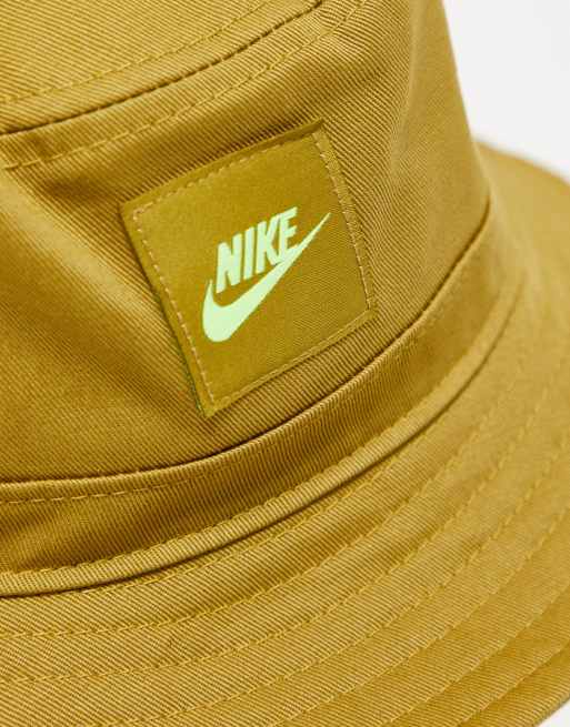 Nike Futura logo bucket hat in mustard ASOS