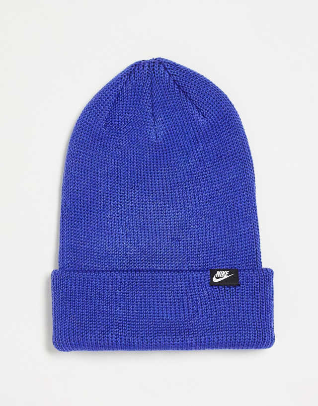 Nike Futura logo cuffed beanie in blue