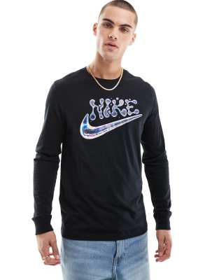 Nike Nike futura logo long sleeve t-shirt in black