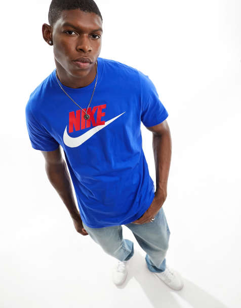 White and best sale blue nike shirt