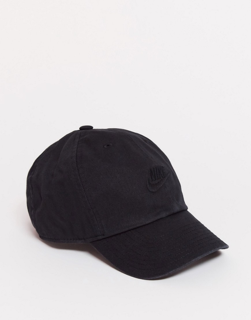 Nike Futura logo washed cap in black