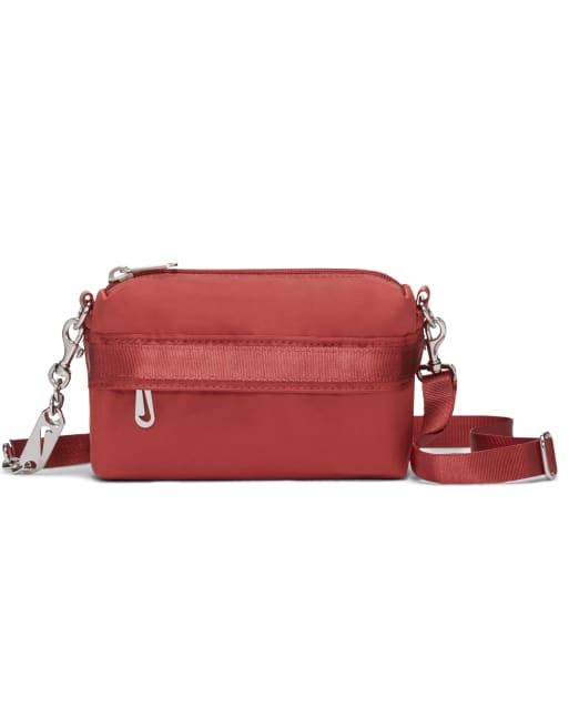 Nike Futura Luxe cross body multi pocket bag in burgundy