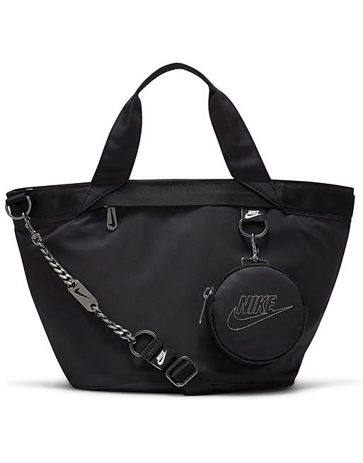 Nike Futura Luxe tote bag in black with mini keyring pouch