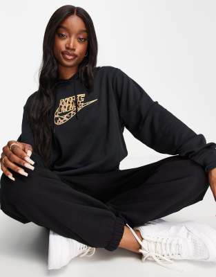 Nike leopard 2025 swoosh sweatshirt