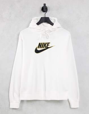 Nike Futura pullover hoodie in white with leopard print swoosh