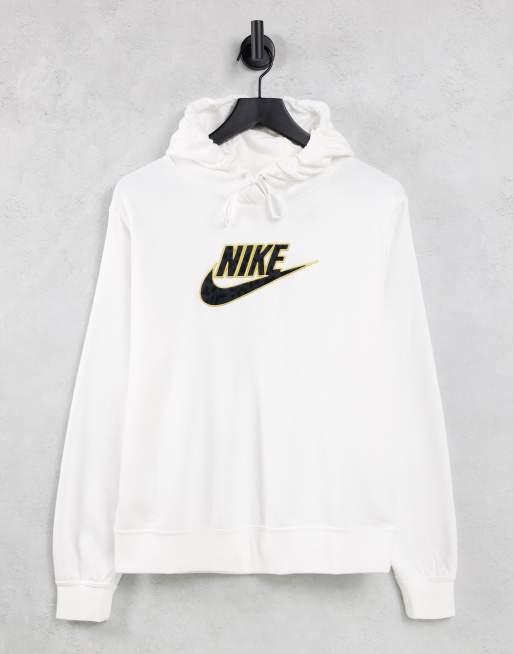 Nike hoodie shop white and gold