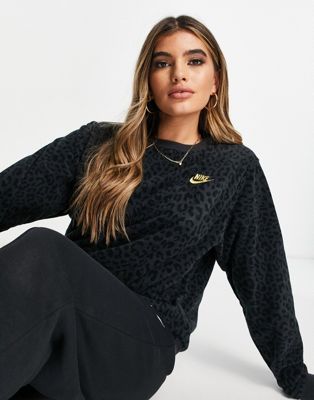Sweats et sweats à capuche Nike - Futura - Sweat à imprimé léopard - Noir