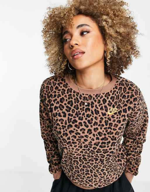 Nike Futura sweatshirt in brown leopard print