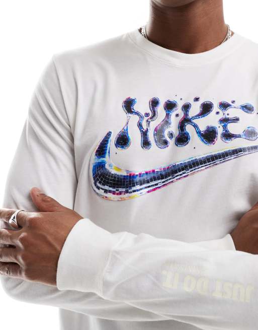 Nike - Futura - T-shirt à logo et manches longues - Blanc, 2 de 4