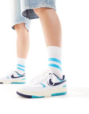 Nike Gamma Force Sneakers In White And Blue
