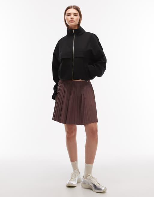 Nike - Geplooide minirok in paarsbruin, 2 van 5